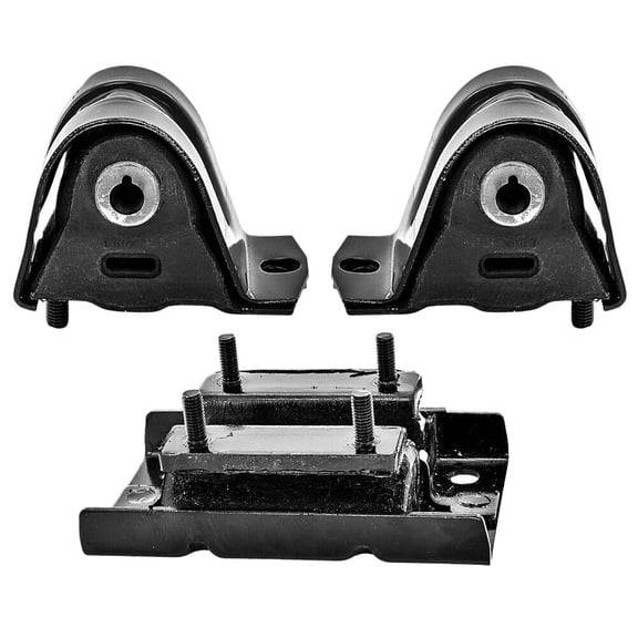 DAMAIJOY 3pcs Engine and Transmission Mount Set Kit Front Rear Left Driver and Right Passenger Side for Jeep for TJ 2.4L 03-06 & 2.5L 97-02 & 4.0L 97-06 for Wrangler 2.4L 03-06 & 4.0L 97-06