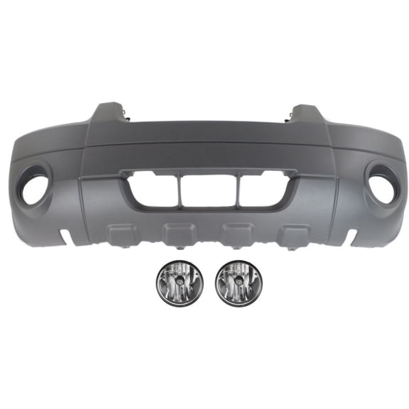 DAMAIJOY 3pcs Front Textured Bumper Cover Fascias with Fog Lights with Fog Light Holes for Ford for Escape 2007 16551237 FO1000571