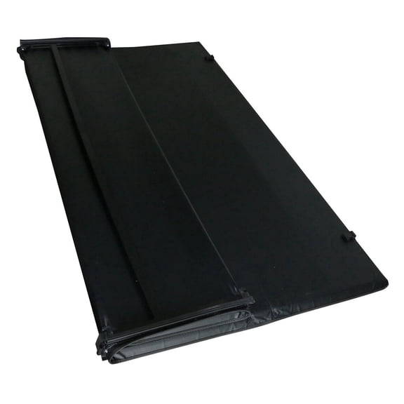 DAMAIJOY 4Fold 6.5Ft Bed Truck Soft Tonneau Cover on Top Rear Upper for Ford for F150 2009-2014 Black 20301M32105YF