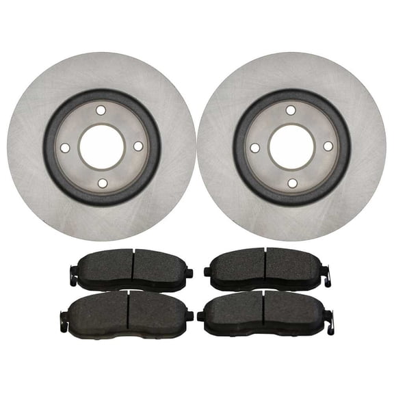 DAMAIJOY 4pcs Ceramic Brake Pad Set 2pcs Disc Brake Rotors Kit Front Side for Nissan for Cube 1.8L 2009-2010 for Sentra 2.0L 2007-2008 2011-2012 & 2.5L 2009-2010 R41465LR SCD815