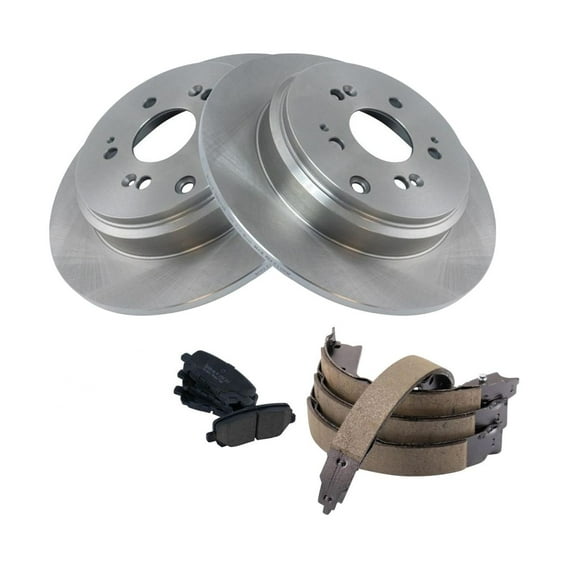 DAMAIJOY 4pcs Disc Brake Rotor and Pad Set Kit Rear Side Ceramic with Parking Shoes for Acura for MDX 2007-2013 for ZDX 2010-2013,for Honda for Pilot 2009-2015 BKA28062 BR900532