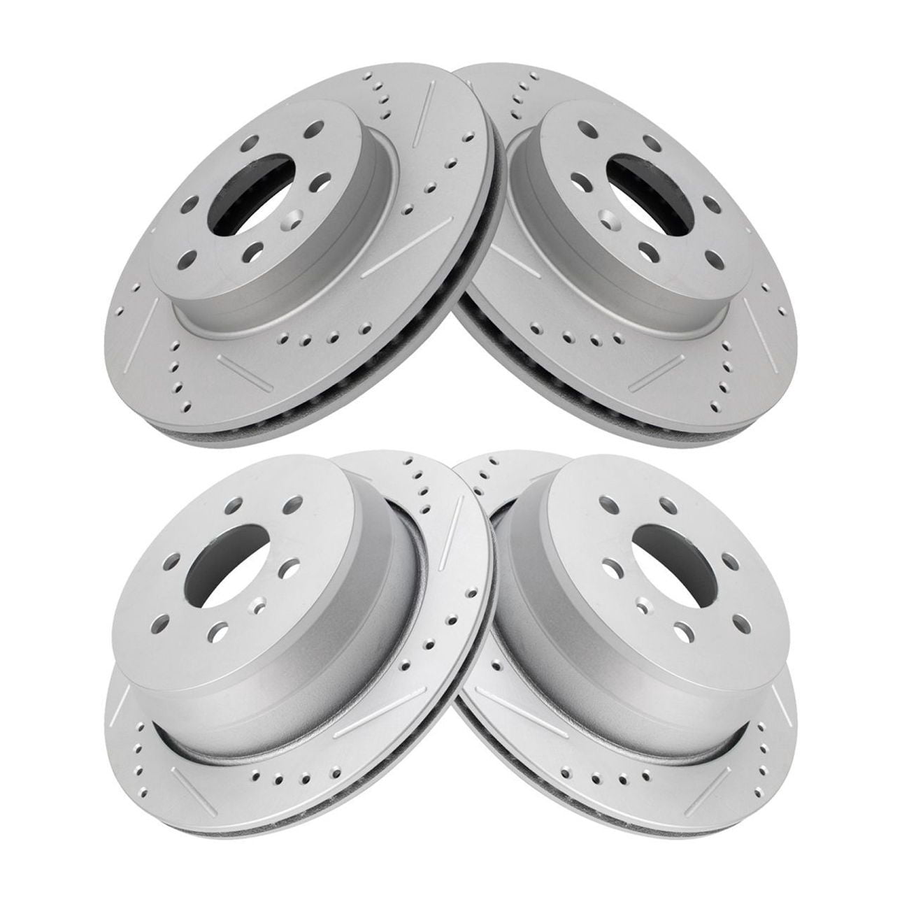 DAMAIJOY 4pcs Disc Brake Rotor Set Kit Assembly Front Rear Side Drilled for Chevy for Colorado 2.5L/3.6L 2015-2020 & 2.8L 2016-2020,for GMC for Canyon 2.5L/3.6L 2015-2020 & 2.8L 2016-2020