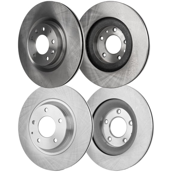 DAMAIJOY 4pcs Disc Brake Rotor Set Kit Front Rear Right Passenger Side Plain Cast Iron Auto Susp for Mazda for RX-8 1.3L 2004-2011 5 Lugs-Number of Lugs Pro-Line Series