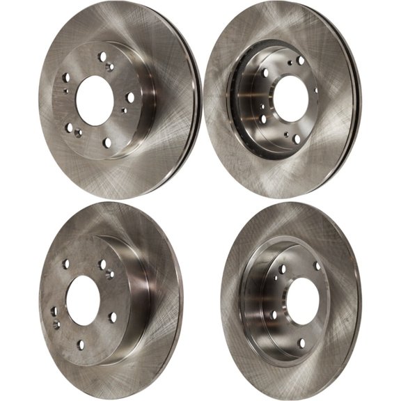 DAMAIJOY 4pcs Disc Brake Rotor Set Kit Front Rear Right Passenger Side Plain Cast Iron for Honda for Civic 1.8L 2006-2011 5 Lugs-Number of Lugs Pro-Line Series