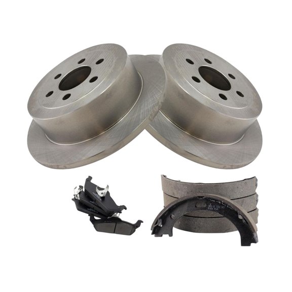 DAMAIJOY 4pcs Disc Brake Rotor and Pad Set Kit Rear Side Ceramic with Parking Shoes for Dodge for Dakota 2003-2004 BR53013