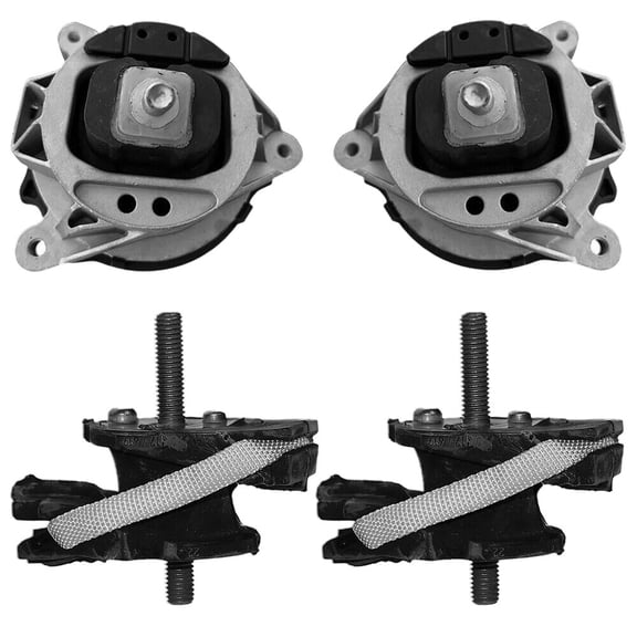 DAMAIJOY 4pcs Engine and Transmission Mount Set Kit Front Rear Left Driver and Right Passenger Side 22-11-867-441 for BMW Bolt-on,Screw-on-Mounting Style 4-Number in Pack 22-31-2-284-
