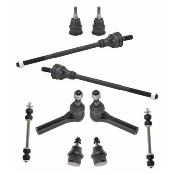DAMAIJOY 4pcs Front Inner Outer Tie Rods 4pcs Front Lower Upper Ball Joints 2pcs Front Sway Bar Linkages Suspension Kit for Chevy for Express 2500/3500 03-18,for GMC for Savana 2500/3500 03-18