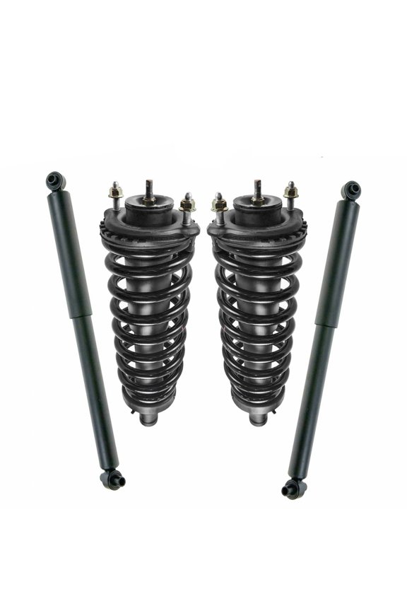 4pcs Front Rear Side Struts & Shocks Set for 9-7x for Bravada for Ascender for Envoy XUV for Envoy XL for Envoy for Trailblazer EXT for Trailblazer for Rainier 343395 171341