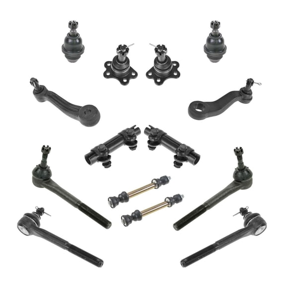 DAMAIJOY 4pcs Front Upper Lower Ball Joints 4pcs Front Inner Outer Tie Rods 2pcs Front Sway Bar Linkages 2pcs Front Tie Rod Adjusting Sleeves Suspension Kit LH Side for GMC,for Chevy 14 Piece