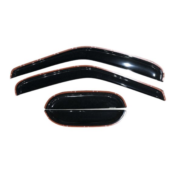 DAMAIJOY 4pcs Sun Rain Deflector Guard Window Visors Front Rear Left Driver Right Passenger Side Tape on External Window Style Acrylic Smoke Tinted Extended Cab for F150 97-03 for F250 97-99