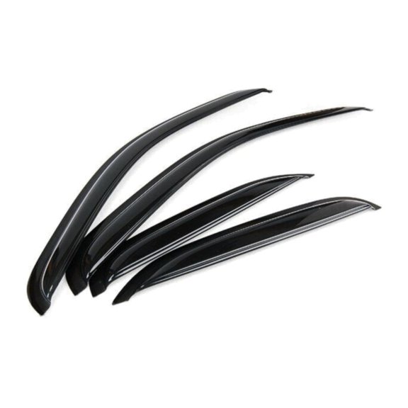 DAMAIJOY 4pcs Sun Shade Rain Vent Guard Window Visor Front Rear Left Driver Side Adhesive Tape on Outside External Window Not in Channel Style Acrylic Blend Smoke Extended Cab for GMC