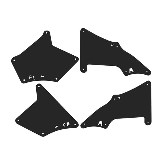 DAMAIJOY 4pcs Wheel Liner for Lexus for GX460 for GX470,for Toyota for 4Runner for FJ Cruiser for Land Cruiser Guards Splash Shield Seal 2-a Set of 4pcs Front Driver&Passenger Black