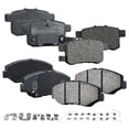 thumbnail image 1 of DAMAIJOY 8pcs Disc Brake Pad Kit Set Front Rear Side Semi Metallic Low Ceramic Slotted for Honda for Accord 2.4L 2008-2010 Includes Shims and Hardware Pro-Line Series 16570029, 1 of 10
