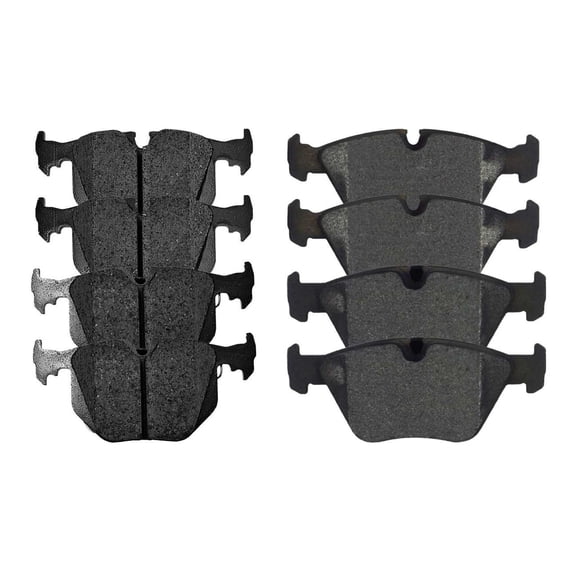 DAMAIJOY 8pcs Disc Brake Pad Set Kit Front Rear Left Right Black Ceramic Slotted for BMW for M3 for M5 for M6 for X3 for Z4 for 330Ci for 330i for 330xi SCD946-683