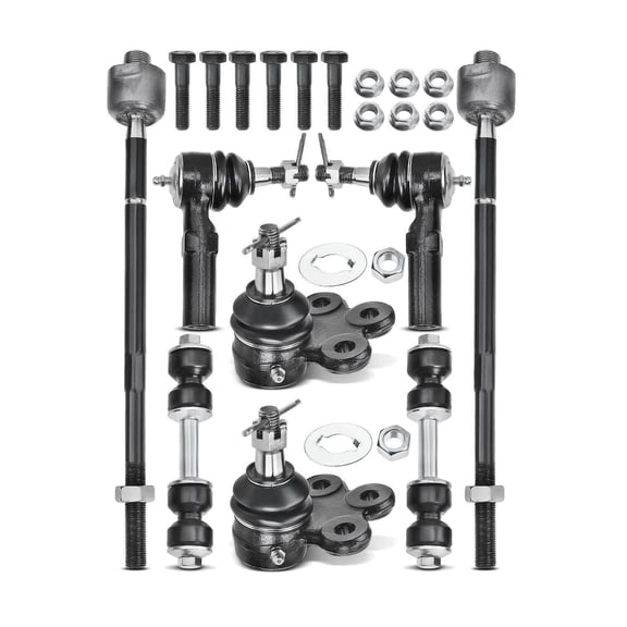 DAMAIJOY 8pcs Suspension Kit Set Front Inner Outer Lower Side Aluminum Sway Bar Tie Rod Bushing Mounting Hardware Nut Boot for Pontiac,for Olds,for Cadillac,for Buick ES3452