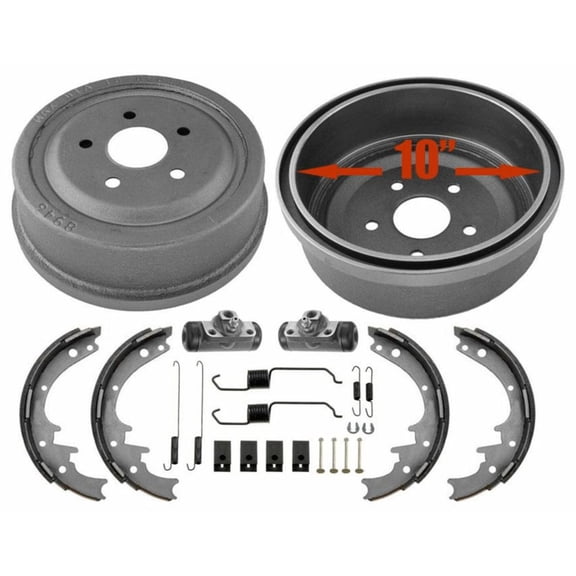 DAMAIJOY Brake Drums Cyl. Shoes for Ford for Ranger 1988-1997,for Mazda for B2300 1994 for B3000 1994 for B4000 1994 4Wheel Drv W/ 10" Drum Left Right Rear V6-2983CC L4-140CID