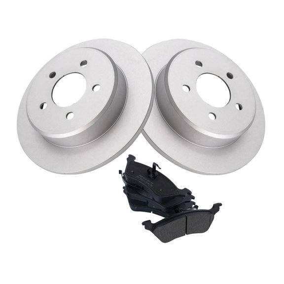 DAMAIJOY Brake Pad & Coated Rotor Kit Metallic Rear 5 Lug-Wheel Lug Count for Chrysler for Town & Country 3.3L/3.8L 01-07,for Dodge for Caravan 2.4L/3.3L 01-07 for Grand Caravan 3.3L/3.8L 01-07