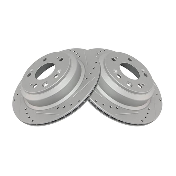 DAMAIJOY Brake Rotor Drilled & Slotted Coated Rear Pair Cast Iron Drum-in-Hat Vented 2pcs 5-Stud/Lug Hole Qty for Acura for RL 3.5L 2005-2008 & 3.7L 2009-2012