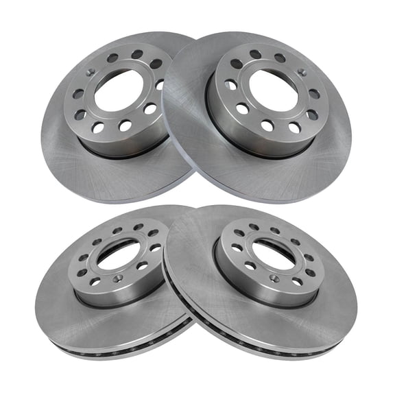 DAMAIJOY Brake Rotor Set 4 Piece for Audi for A3 2.0L 2011-2013 for A3 Quattro 2.0L 2011-2013,for VW for Jetta 2.5L 2005-2010 & 2.0L 2006-2010 for Rabbit 2.5L 2006-2009 2951130745