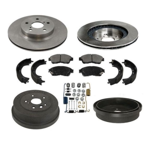 DAMAIJOY Brake Rotors Pads Drums Shoes & Rear Spring for Toyota for RAV4 1996-2000 Ceramic-Pad Material 4243142011