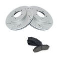 thumbnail image 1 of DAMAIJOY Disc Brake Rotor and Pad Set Kit Front Left Driver Right Passenger Side Posi Ceramic Smooth Drilled and Slotted for Ford for Explorer 4.0L/4.6L 2002-2005 5 Lug-Wheel Lug Count, 1 of 8