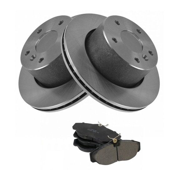 DAMAIJOY Disc Brake Rotor and Pad Set Kit Front Left Driver Right Passenger Side Posi Ceramic Smooth for Land Rover for Discovery 4.0L 1999-2002 & 4.6L 2003-2004