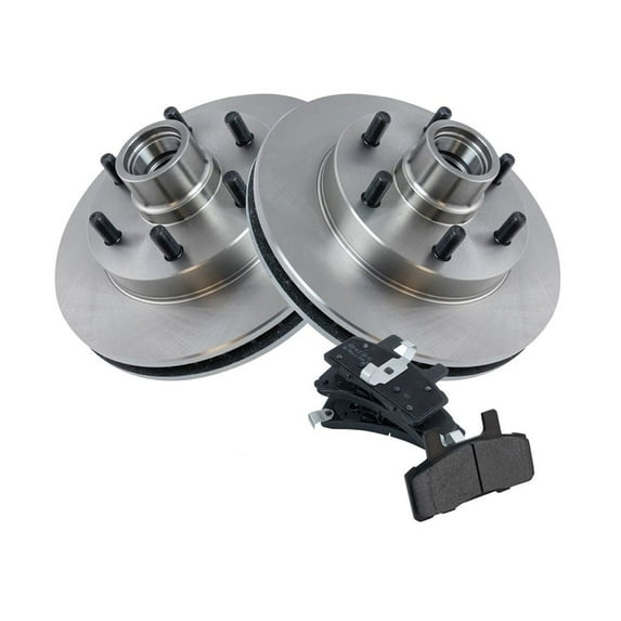 DAMAIJOY Disc Brake Rotor and Pad Set Kit Front Rear Side Metal Semi-Metallic Smooth Truck for Chevy for C2500 95-98 for Express 2500 96-02,for GMC for C2500 95-98 for Savana 2500 96-02