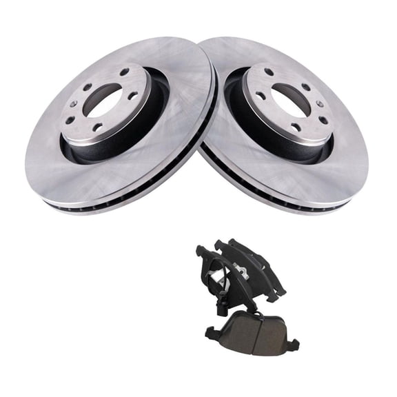 DAMAIJOY Disc Brake Rotor and Pad Set Kit Front Side Ceramic for Audi for A6 3.2L 2007-2011 & 2.8L 2010-2011 for A6 Quattro 3.0L 2005-2006 2009-2011 & 3.2L 2005-2009 & 4.2L 2005-2011