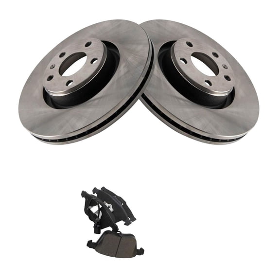 DAMAIJOY Disc Brake Rotor and Pad Set Kit Front Side Ceramic for Audi for A6 3.2L 2007-2011 & 2.8L 2010-2011 for A6 Quattro 3.0L 2005-2006 2009-2011 & 3.2L 2005-2009 & 4.2L 2005-2011 BKA19528