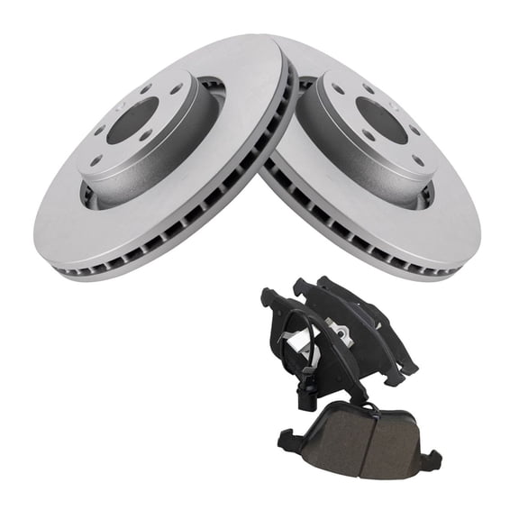 DAMAIJOY Disc Brake Rotor and Pad Set Kit Front Side Ceramic for Audi for A6 3.2L 2007-2011 for A6 Quattro 3.2L 2005-2008 & 4.2L 2005-2011 & 3.0L 2009-2011 CD1111CES BKA24680