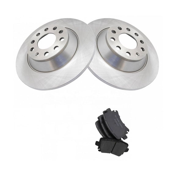 DAMAIJOY Disc Brake Rotor and Pad Set Kit Rear Side Ceramic for Audi for A6 3.0L 2005-2006 & 3.2L 2006-2010 for A6 Quattro 3.0L 2005-2006 2009-2011 & 3.2L 2005-2009 & 4.2L 2005-2011