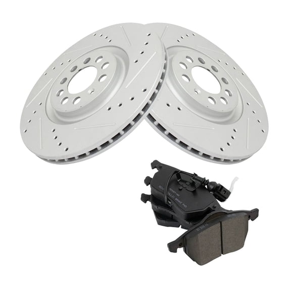 DAMAIJOY Disc Brake Rotor and Pad Set Kit Front Side Metal Semi-Metallic for Audi for TT 1.8L 00-06 for TT Quattro 1.8L 00-06 for VW