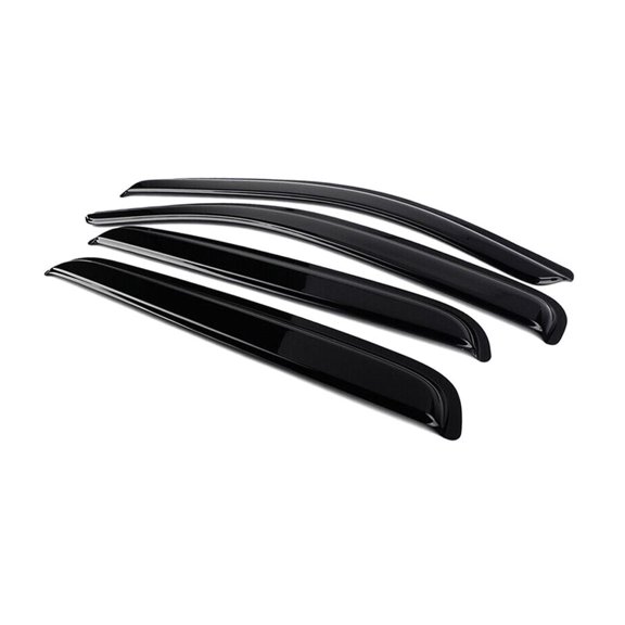 DAMAIJOY Double Cab N300 Acrylic Window Visor Rain Sun Guard 4pc Left Right Front Rear for Toyota for Tacoma 2016-2023 4pc Smoke / Tinted Slim Style Tape on / External-Type TTAC16DC -WD