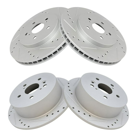 DAMAIJOY Drilled Brake Rotor Set 4 Piece for Lexus for RX330 3.3L 2004-2006 for RX350 3.5L 2007-2009 for RX400h 3.3L 2006-2008,for Toyota for Highlander 3.3L 2006-2007 2864786892