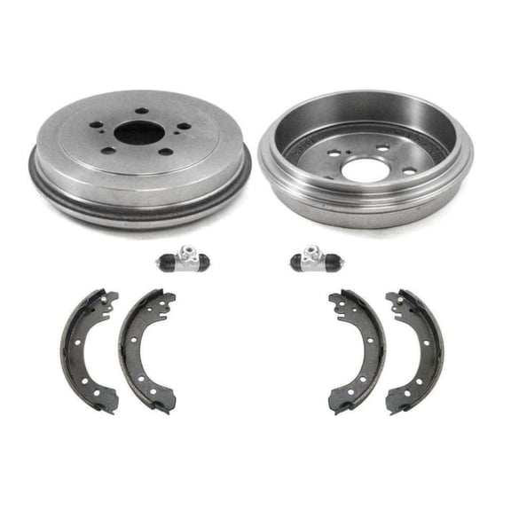 DAMAIJOY Drums Brake Shoes Cylinders Springs for Toyota for Corolla 2003-2008 Vin Starts 1 or 2 Left Right Rear Non-Asbestos Organic-Pad Material Plain-Rotor Style 154371