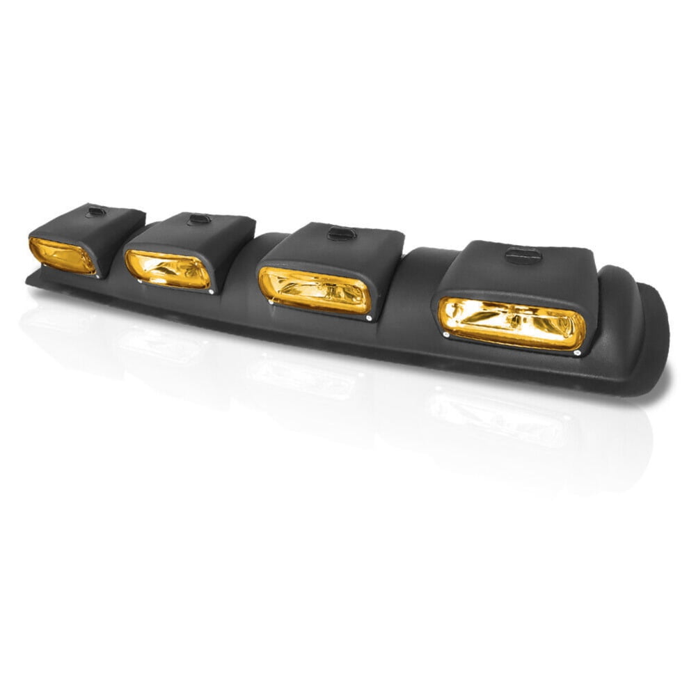 DAMAIJOY Fog Light Front Side Amber Lens Chrome Housing Black off Road Top Roof Mount Fog Driving Lamp w/Harness+Switch for F150 1991 1995 1997 2006 2012-2013 2017,for Silverado 1500HD 2006
