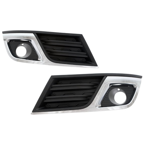 DAMAIJOY Fog Light Trim Set for Chevy for Traverse LT 2013-2017 Left & Right Black and Chrome 2pc (Black and Chrome) 20988620 12458860