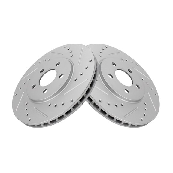 DAMAIJOY Front Drilled Slotted Coated Brake Rotor Set Cast Iron Vented 2 Piece 5-Stud/Lug Hole Qty for Chrysler for Cirrus for Sebring,for Dodge for Stratus,for Plymouth for Breeze