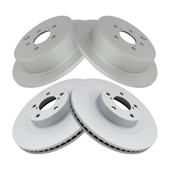 DAMAIJOY Front & Rear Brake Coated Rotor Kit 4pcs 5 Lug-Wheel Lug Count for Subaru for Forester 2.5L 2009-2013 for Impreza 2.5L 2008-2014 for Legacy 2.5L 2010-2014 for Outback 2.5L 2010-2014