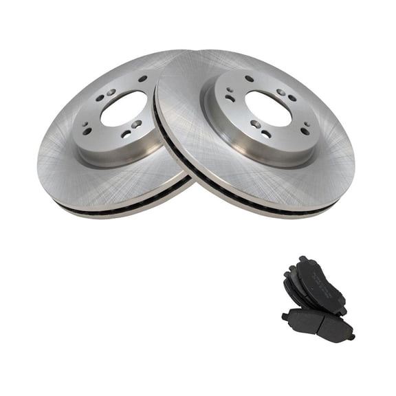 DAMAIJOY Front Semi Metallic Brake Pad & Rotor Kit w/Fluids for Mitsubishi,for Jeep,for Dodge,for Chrysler Car 5 Lug-Wheel Lug Count