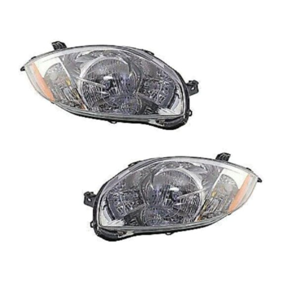 DAMAIJOY Headlight Left Right Side Clear Lens /Finish W/ Bulb for Mitsubishi for Eclipse Spyder GS 07-11 & GS/GT 07-12 & SE 08 12 & GT-P 08-09 11 & GS Sport 10-12 Composite-Type 8301B136