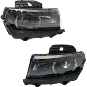 DAMAIJOY Headlight Set for Chevy for Camaro LT/SS 14-15 Convertible Left and Right with Bulb 2pc 2 Headlights Clear Lens 23398037 14880816