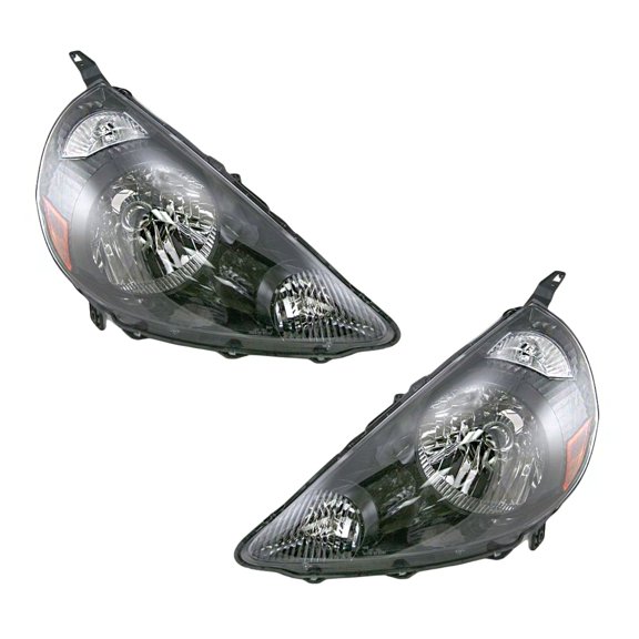 DAMAIJOY Headlights Headlamps Set (1) Driver Side Headlight 2 Piece for Honda for Base/EX/LX/Sport 07-08 Front Left Right B92P Nighthawk Black Bezelkit Includes-Housing Clear-Lens