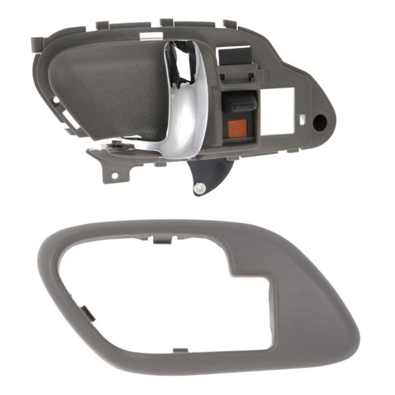 DAMAIJOY Inside Interior Gray & Chrome Door Handle W/ Bezel Left for Tahoe for Escalade for C/K 2500/1500 Suburban for C/K 3500/2500/1500 for C3500HD Truck (Gray Bezel with Chrome Lever)