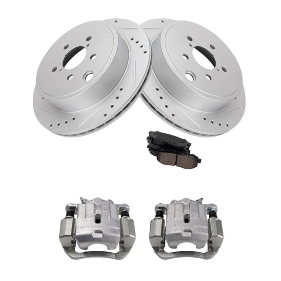 DAMAIJOY Rear Brake Calipers Ceramic Pads Drilled Rotors 5 Lug 11.42 in. for Scion for FR-S 2013-2016,for Subaru for BRZ 2013-2019 for Legacy 2010-2014,for Toyota 86 2017-2019