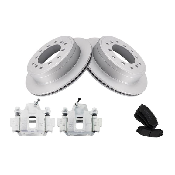 DAMAIJOY Rear Brake Calipers Ceramic Pads & Rotors Semi-Metallic 6 Lug 12.28 in. for Toyota for FJ Cruiser 2011-2014 446660060 AXMD606