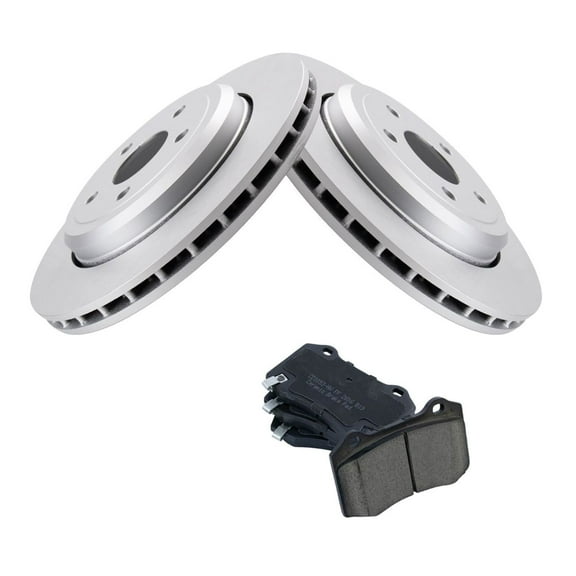DAMAIJOY Rear Ceramic Brake Pad & Coated Rotor Kit 5 Lug-Wheel Lug Count for Dodge for Durango 3.6L/5.7L/6.4L 18-19,for Jeep for Grand Cherokee 3.6L/5.7L/6.4L 12-19 & 3.0L 14-19 & 6.2L 18-19