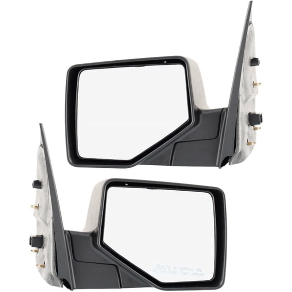 DAMAIJOY Set of 2 Mirror Manual for Ford for Explorer Eddie Bauer/Limited/XLT 06-10 for Explorer Sport Trac Limited/XLT 07-10 Chrome Black Base Left and Right Side Without Auto-Dimming