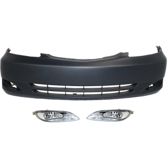DAMAIJOY Set of 3 Bumper Covers Fascias Front for Toyota for Camry SE 2002-2004 Primed with Fog Light Holes 81220AA011 16550953