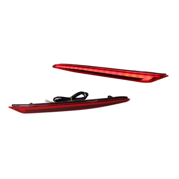 DAMAIJOY Tail Light Assembly Rear Side Black Red Bumper Reflector Brake Signal with Bulb for Ford for Fusion 2019-2020 Bulbs ??50,000 Hrs-Lifespan Smooth 12V-24V DC RB-168R